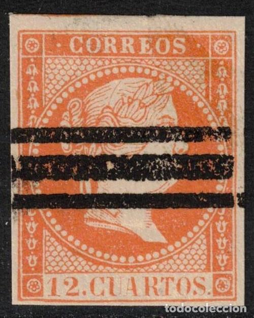 Sellos: ISABEL II ** NE 1 AS BARRADO - A&Ntilde;O 1859 NO EXPENDIDO - PRECIO CATALOGO 220 EUROS