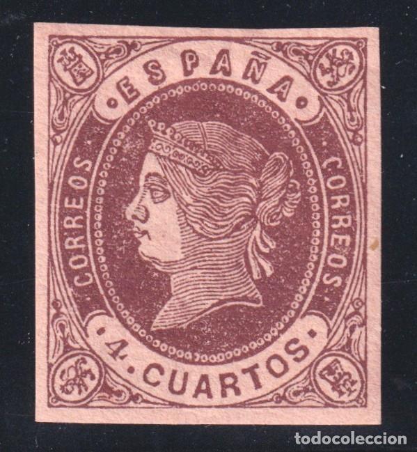 Sellos: ESPA&Ntilde;A - ISABEL II * 58 - A&Ntilde;O 1862 - LUJO - MH