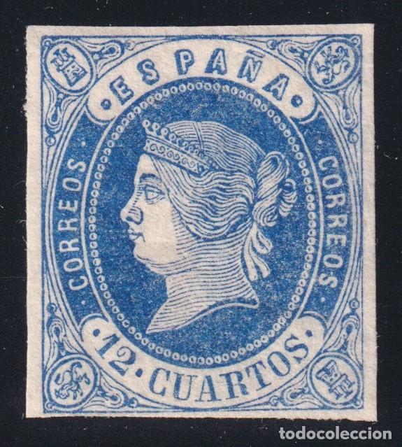Sellos: ESPA&Ntilde;A - ISABEL II * 59 - A&Ntilde;O 1862 - LUJO - MH