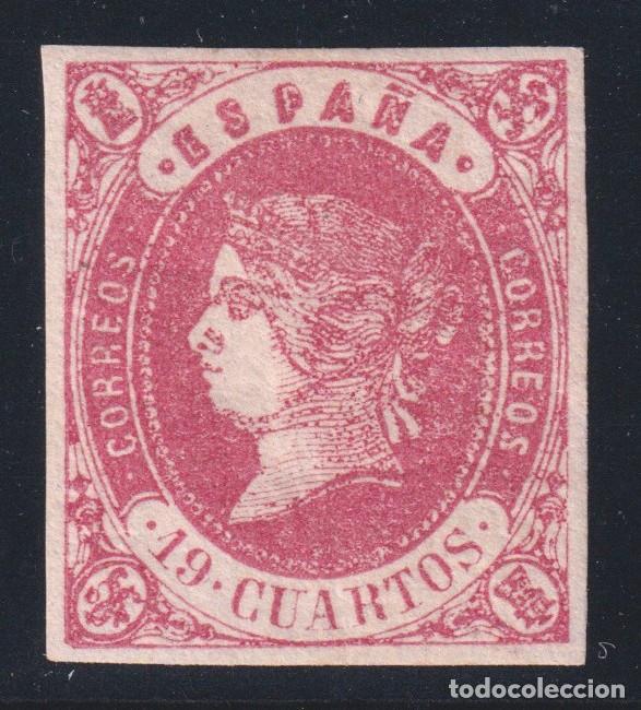Sellos: ESPA&Ntilde;A - ISABEL II * 60 - A&Ntilde;O 1862 - LUJO - MH