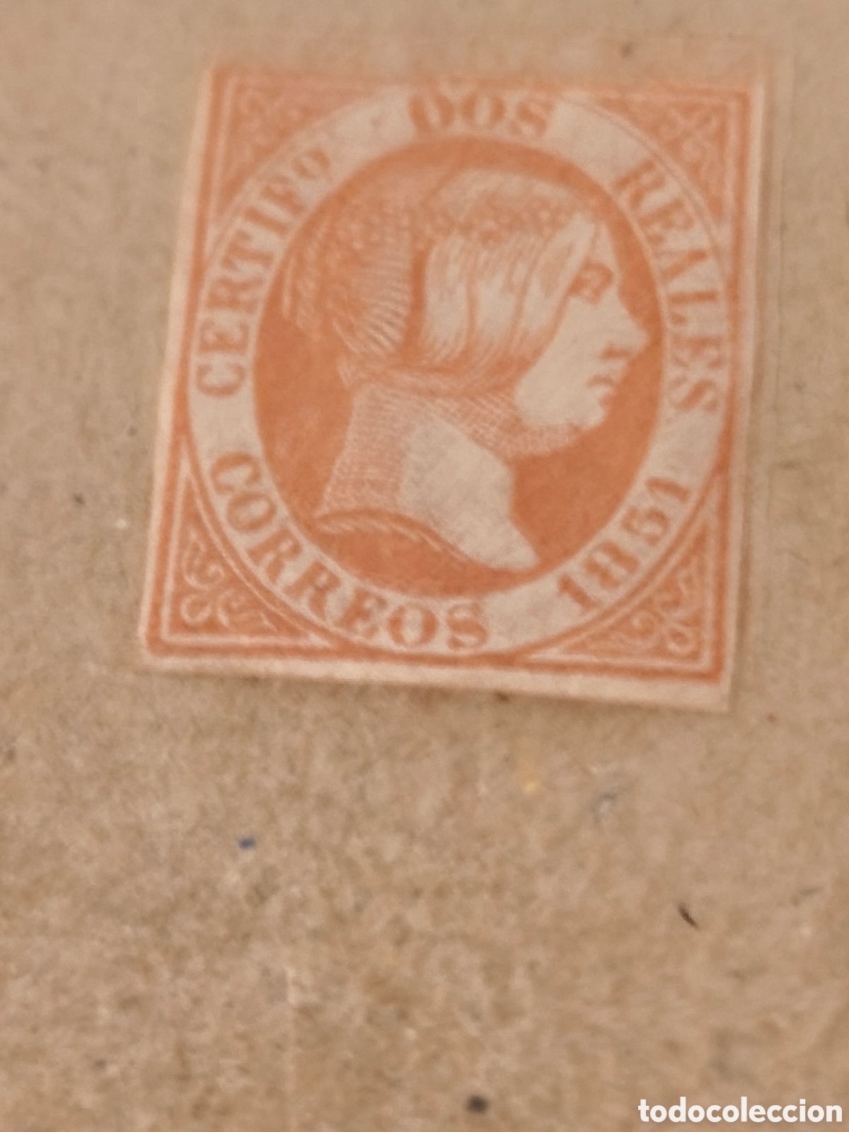 Briefmarken: Sello cl&aacute;sico de Espa&ntilde;a n 8 nuevo con su goma** muy escaso 2 reales rojo ver las im&aacute;genes