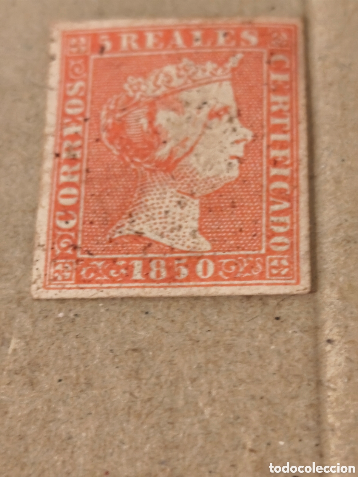Briefmarken: Sello cl&aacute;sico de Espa&ntilde;a n 3 nuevo con su goma** muy escaso ,5 reales rojo. Ver im&aacute;genes