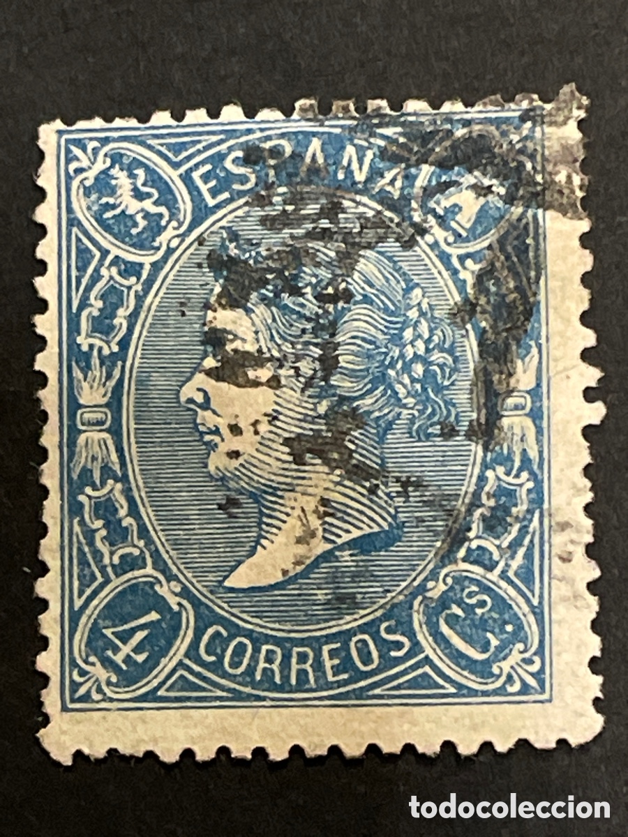 Sellos: Edifil 75 Isabel II a&ntilde;o 1865 4 cuartos usado