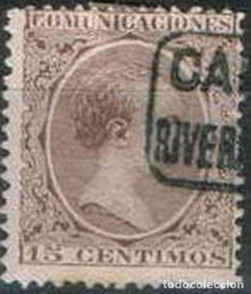 Sellos: Espa&ntilde;a 1889 Edifil 219 Sello &ordm; Personajes Rey Alfonso XIII tipo Pelon 15c Michel 192 Yvert 202 spain
