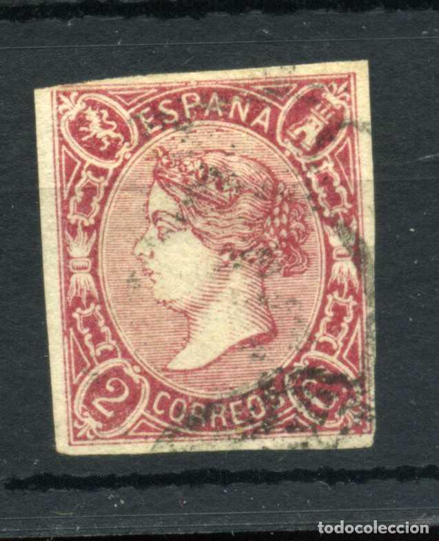 Sellos: XS- ISABEL II 1865 2 Cuartos Rojo ESCASO Ed. 69