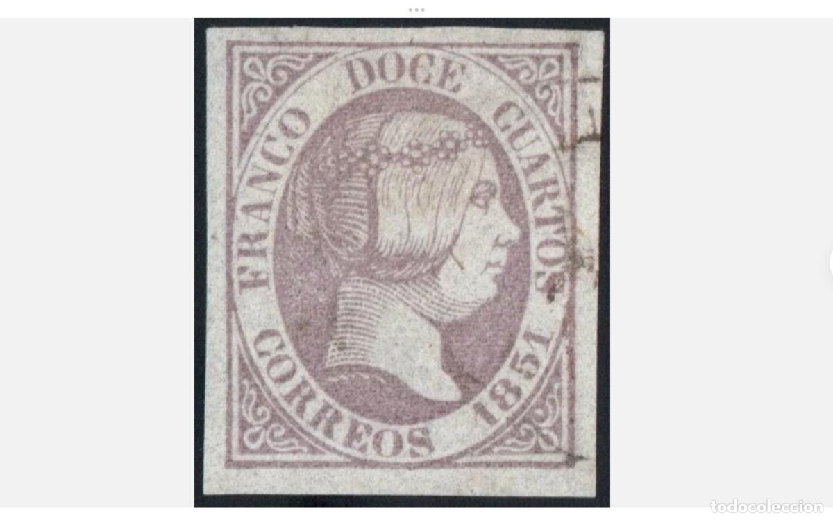 Timbres: ESPA&Ntilde;A - 1851 - ISABEL II - EDIFIL 7 - LUJO - GRANDES MARGENES