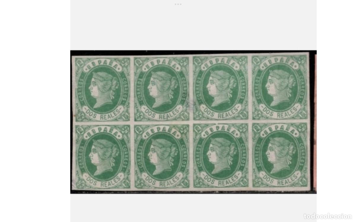 Timbres: ESPA&Ntilde;A - 1862 - ISABEL II - EDIFIL 62 - BLOQUE DE 8 - MNG - NUEVO - V.CAT.510&euro;