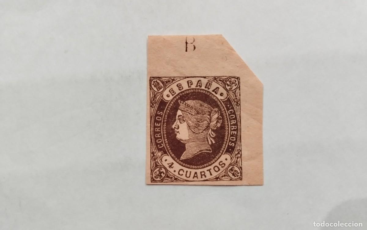 Selos: ESPA&Ntilde;A - 1862 - ISABEL II - EDIFIL 58A - TIPO II - MH* - NUEVO - ESQUINA HOJA