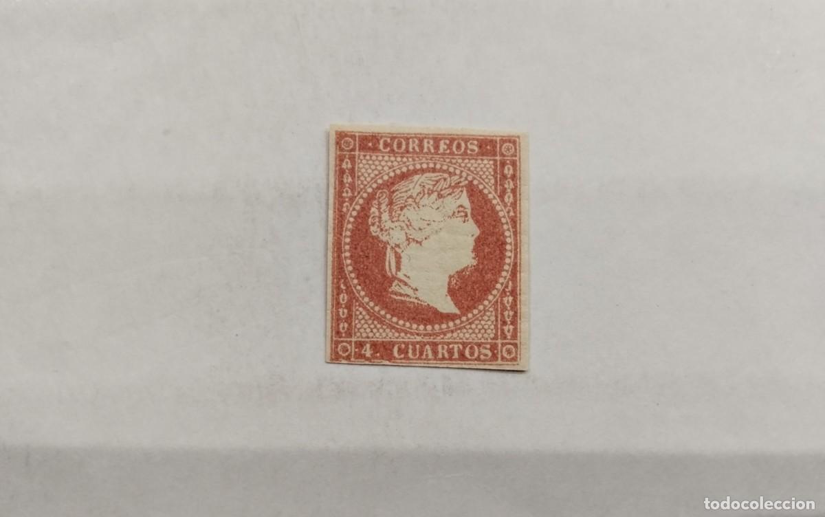 Selos: ESPA&Ntilde;A - 1855 - ISABEL II - EDIFIL 48- MH* - NUEVO - VARIEDAD - CARA BLANCA