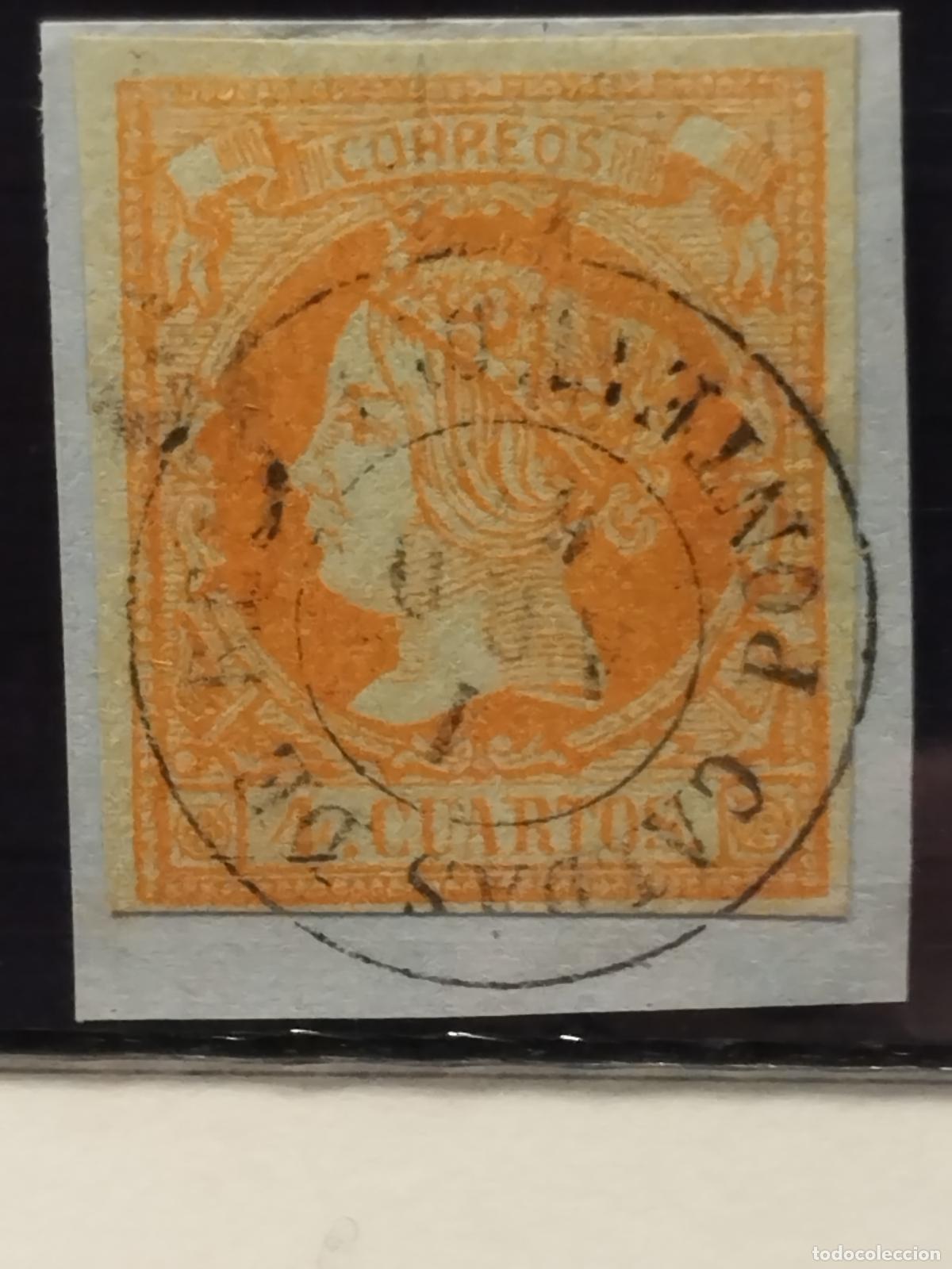 Sellos: JT - ESPA&Ntilde;A - EDIFIL 52. FECHADOR DE CALDAS DE REIS. TIPO II. PONTEVEDRA. SOBRE FRAGMENTO