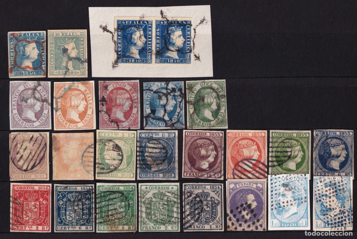Stamps: ESPA&Ntilde;A, 1850-1873 Conjunto de sellos usados,