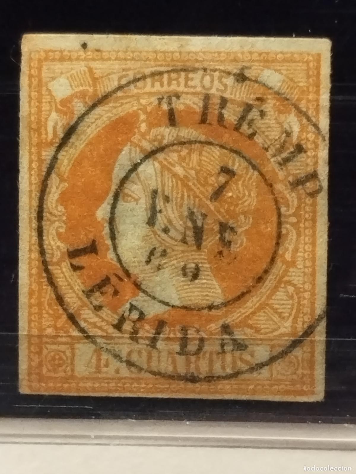 Sellos: JT - ESPA&Ntilde;A - EDIFIL 52. FECHADOR DE TREMP. TIPO II. LERIDA. LUJO.