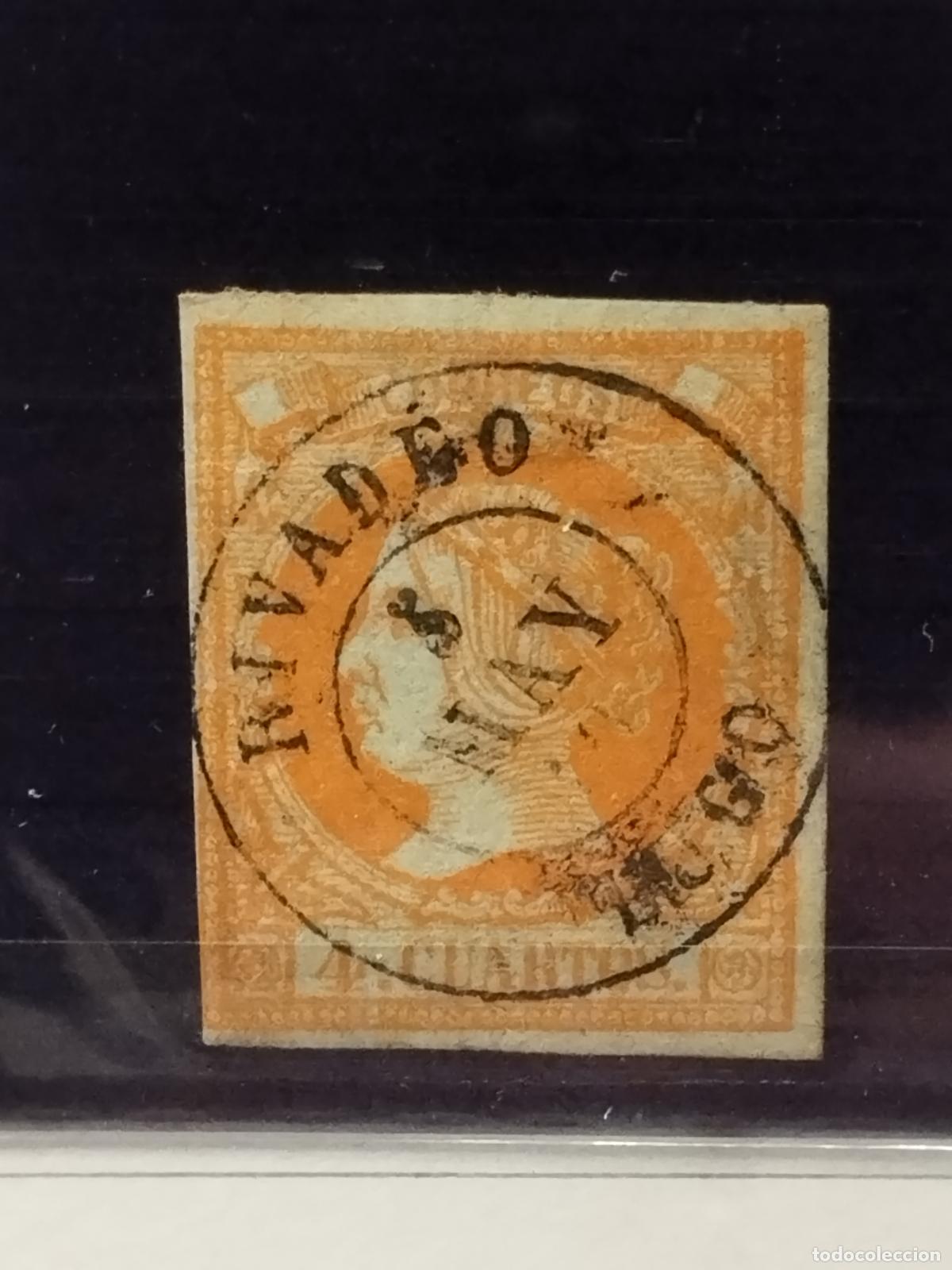 Francobolli: JT - ESPA&Ntilde;A - EDIFIL 52. FECHADOR DE RIVADEO. TIPO II. LUGO. MUY BONITO.