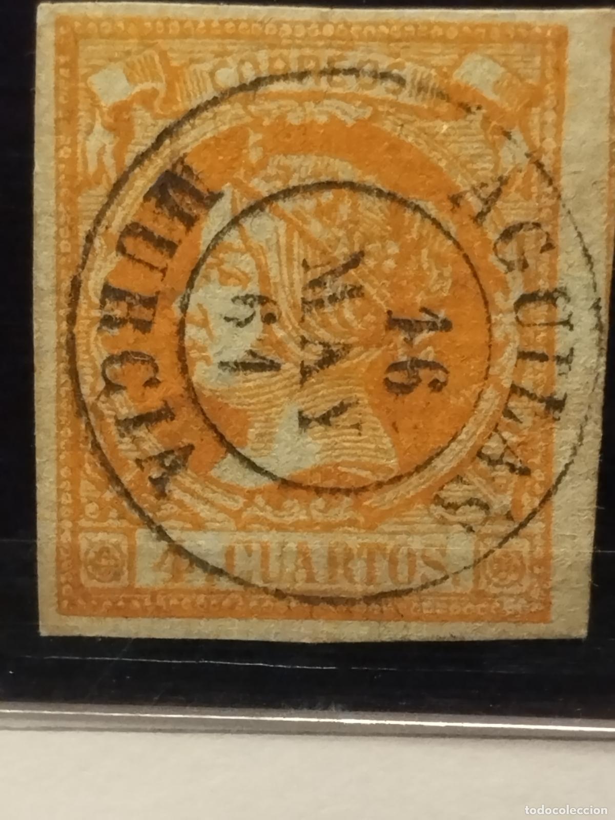 Sellos: JT - ESPA&Ntilde;A - EDIFIL 52. FECHADOR DE AGUILAS. TIPO II. MURCIA. LUJO.