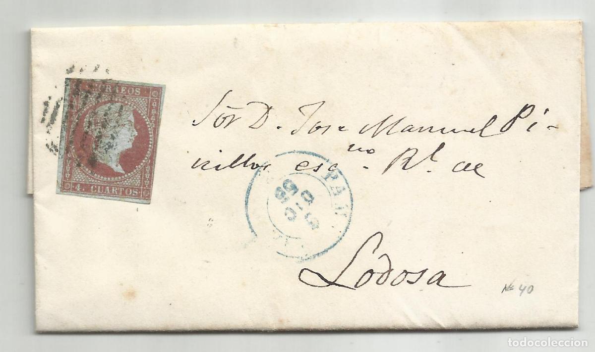 Stamps: CIRCULADA y escrita 1855 de pamplona navarra a lodosa