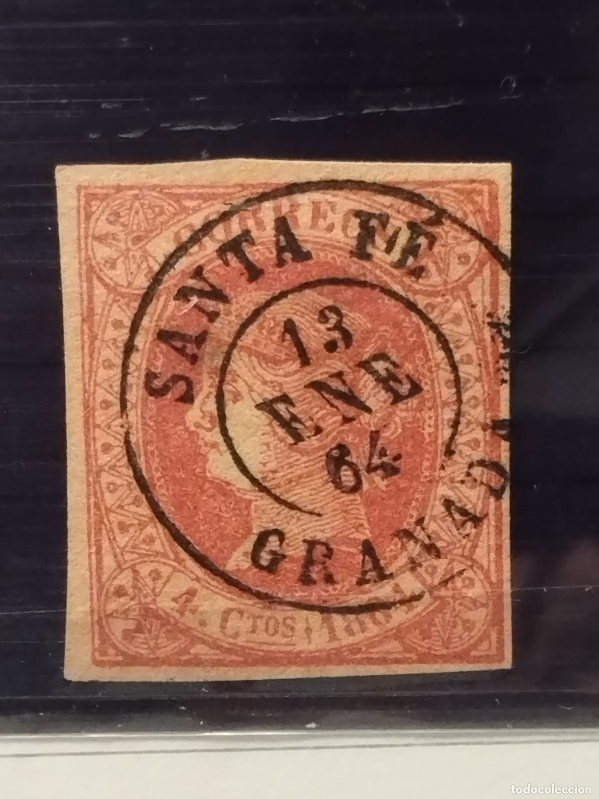 Francobolli: JT - ESPA&Ntilde;A - EDIFIL 64. FECHADOR DE SANTA FE. GRANADA. TIPO II. LUJO Y RARO.