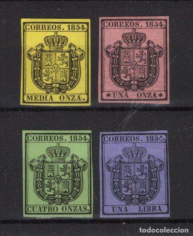 Sellos: PC457 Sellos Espa&ntilde;a a&ntilde;o 1854 Edifil 28/31* sellos originales en NUEVO SERIE COMPLETA v.c. 121.75 &euro;
