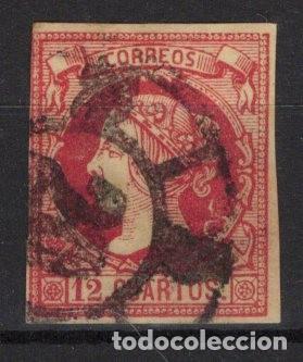 Timbres: PC468 Sellos Espa&ntilde;a a&ntilde;o 1860/61 Edifil 53&ordm; sello original en usado v.c. 19 &euro;