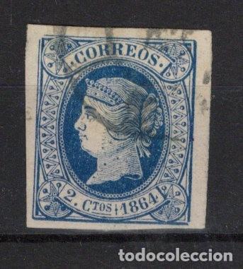 Timbres: PC478 Sellos Espa&ntilde;a a&ntilde;o 1864 Edifil 63&ordm; sello original en usado v.c. 26 &euro;