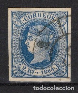 Timbres: PC479 Sellos Espa&ntilde;a a&ntilde;o 1864 Edifil 63&ordm; sello original en usado v.c. 26 &euro;