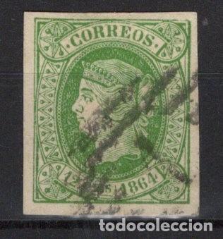 Timbres: PC480 Sellos Espa&ntilde;a a&ntilde;o 1864 Edifil 65&ordm; sello original en usado v.c. 20 &euro;