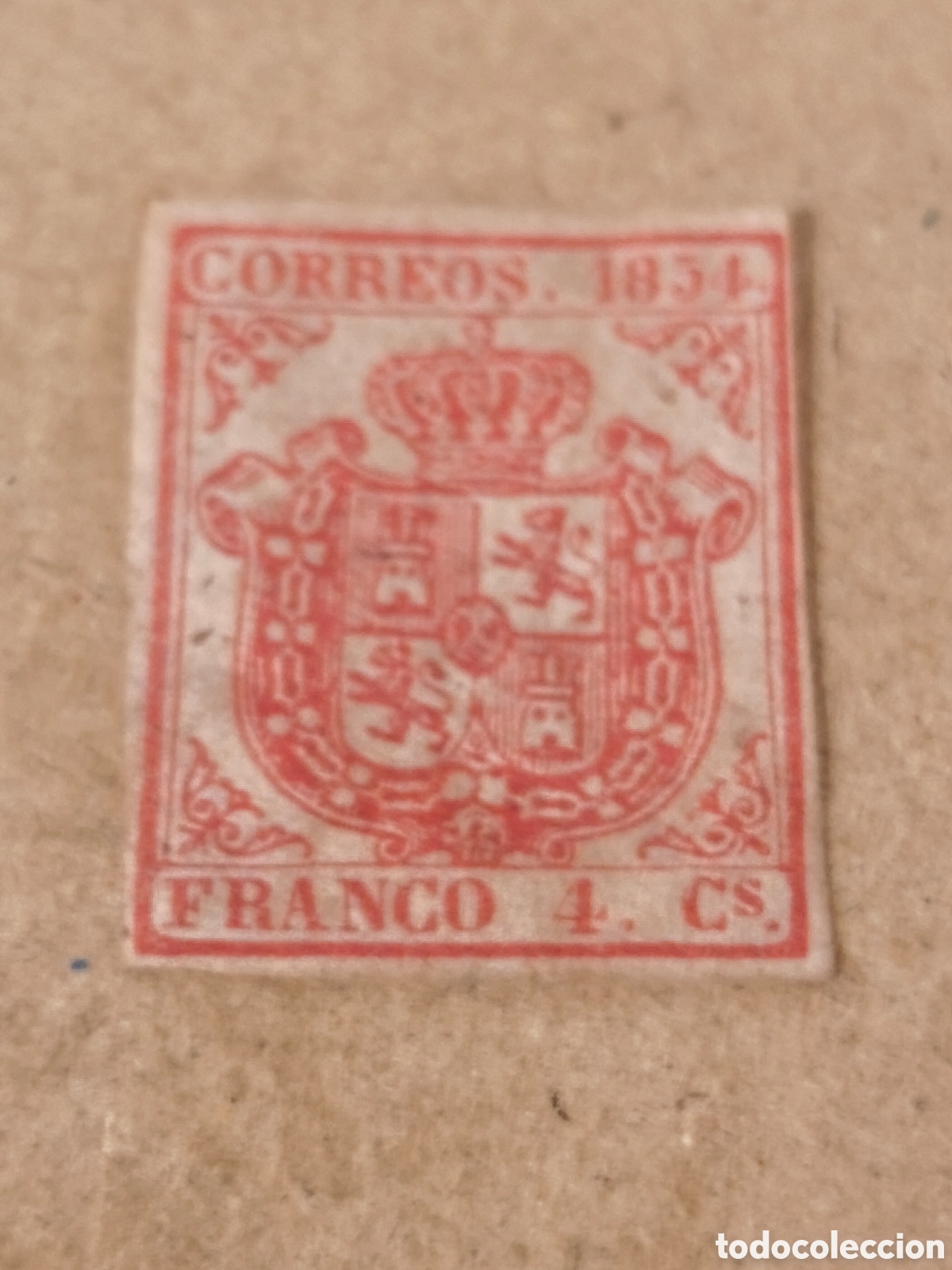 Selos: Sello cl&aacute;sico de Espa&ntilde;a n 33 nuevo con su goma** papel fino 4 cuartos rosa muy escaso ver
