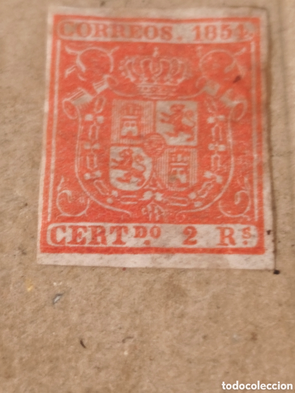 Selos: Sello cl&aacute;sico de Espa&ntilde;a n 25 nuevo con goma** papel fino escaso,2 reales rojo ver