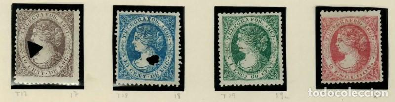 Sellos: FA7202. 1867, 1 de enero. Isabel II. Emisi&oacute;n completa de sellos para Telegrafos