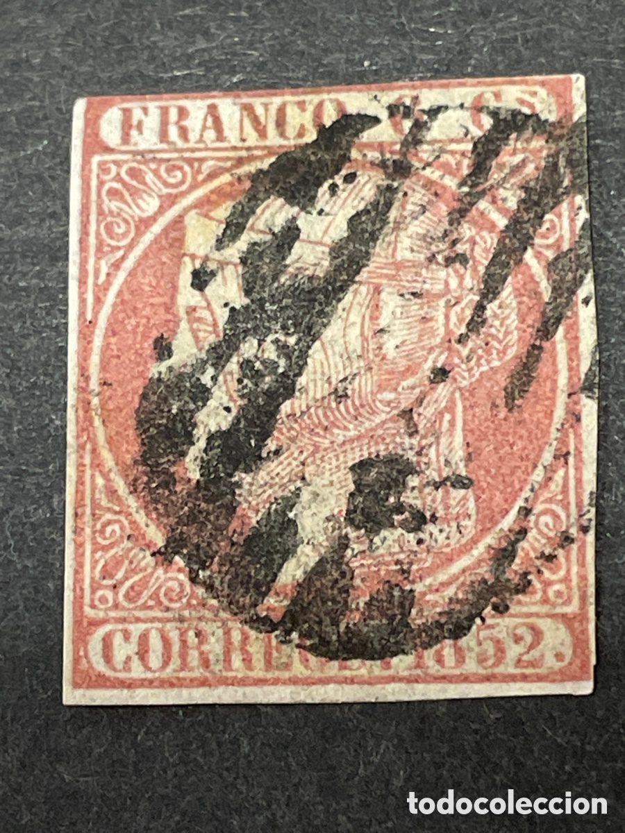 Sellos: Edifil 12 Isabel II 6 cuartos rosa, usado, el de las fotos