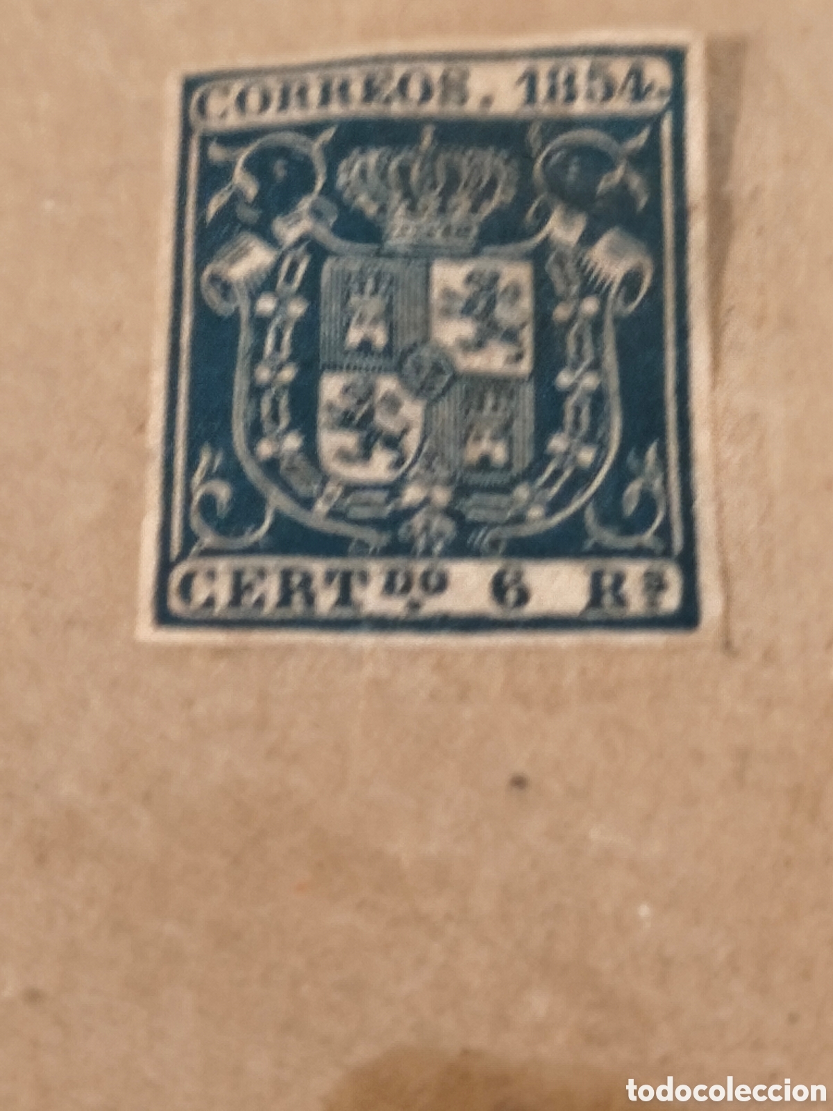 Briefmarken: Sello cl&aacute;sico de Espa&ntilde;a n 27 nuevo con goma**:papel fino muy escaso 6 reales azul ver
