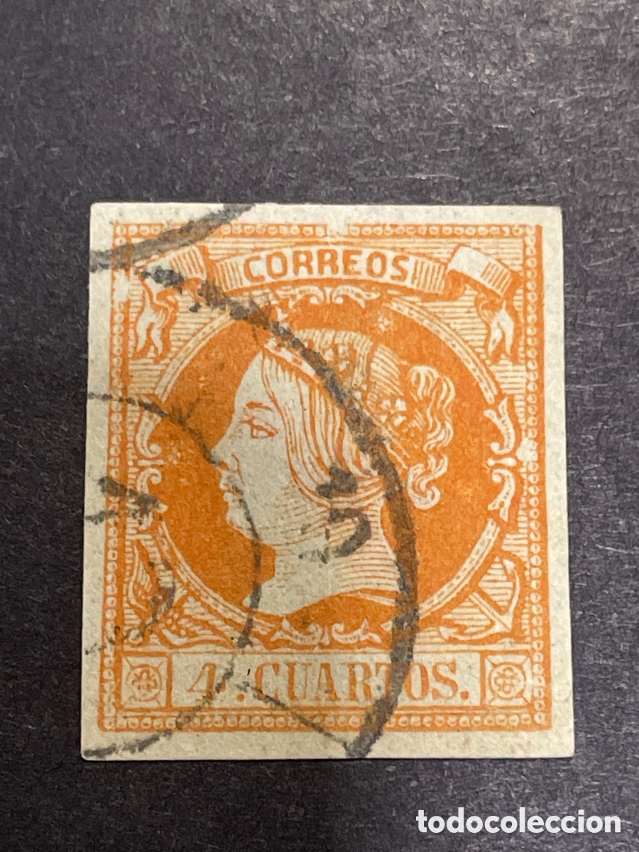 Sellos: Edifil 52 Isabel II matasellos rueda carreta 10 C&Oacute;RDOBA
