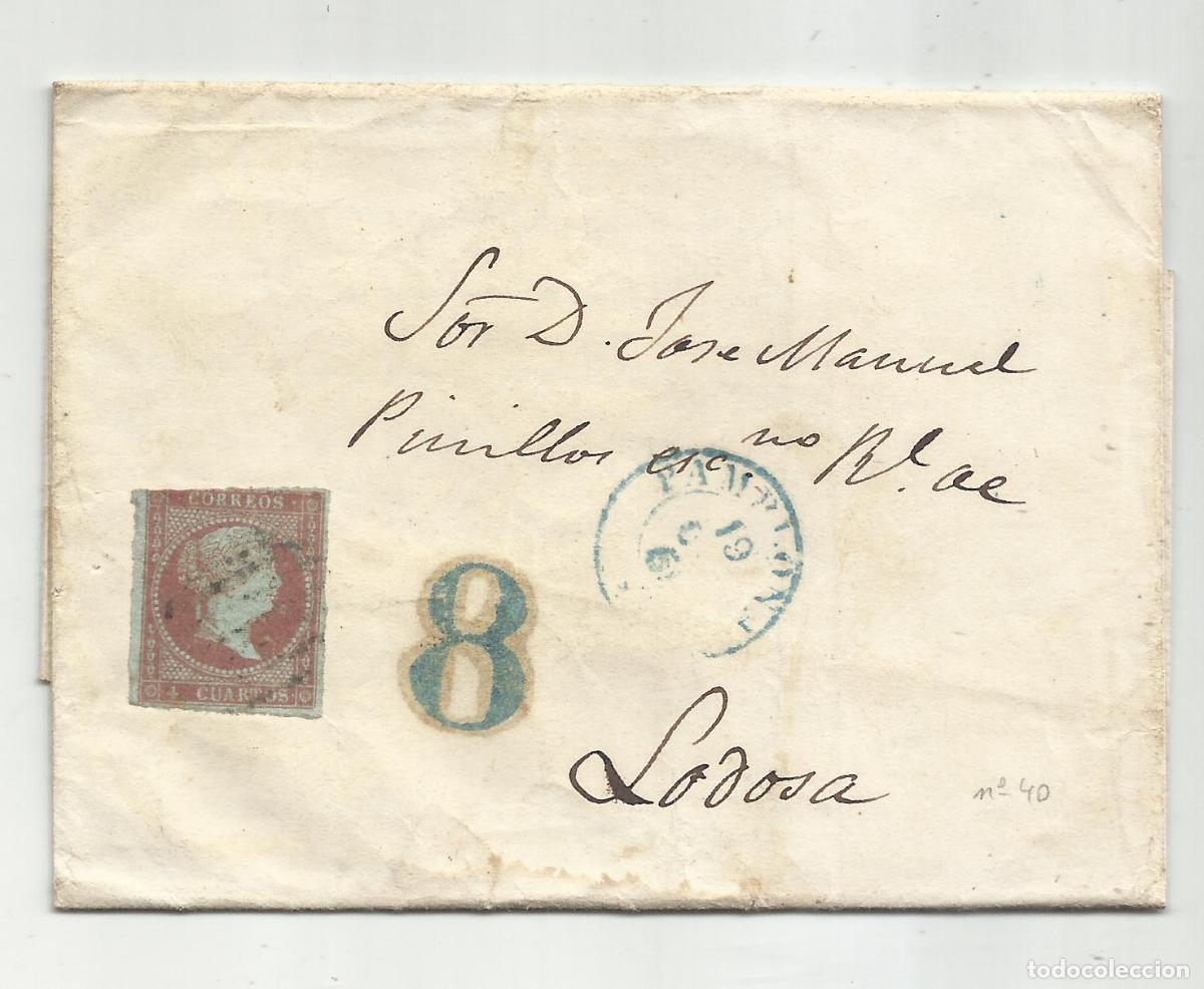 Stamps: CIRCULADA y escrita manda turron 1855 DE pamplona a lodosa navarra