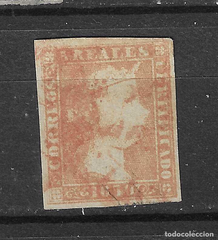Timbres: 1850 ISABEL II EDIFIL 3&ordm; USADO FECHADOR ROJO PRECIOSO Y RARO