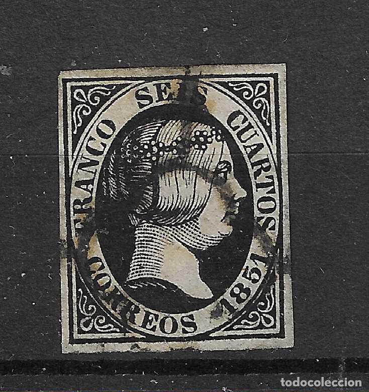 Timbres: 1851 ISABEL II EDIFIL 6&ordm; USADO MATASELLOS ARA&Ntilde;A NEGRA