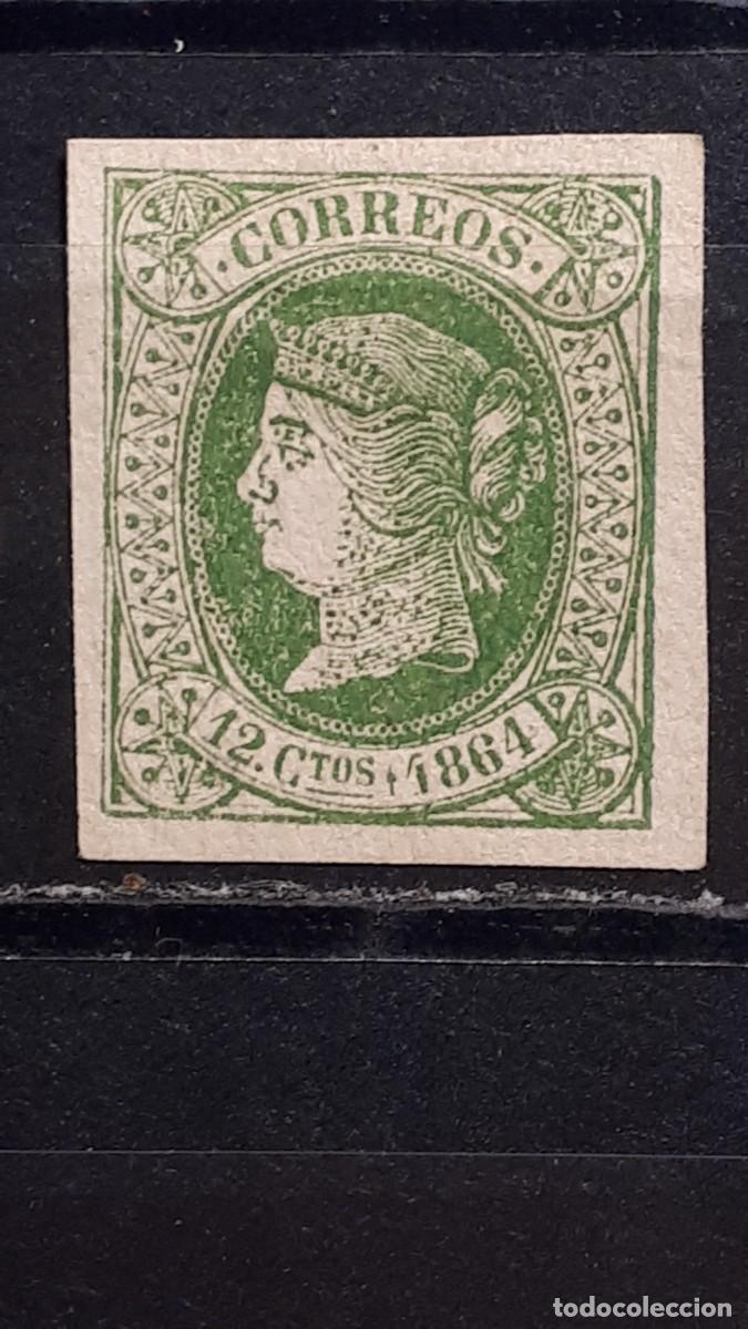 Sellos: ESPA&Ntilde;A . (*)/*. A&Ntilde;O 1864. Edifil 65. - Foto 1