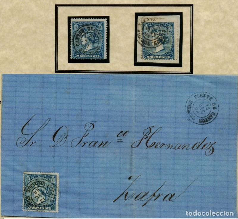 Sellos: FA0626F. HISTORIA POSTAL. 1866, 13 de diciembre. Fuente de Cantos a Zafra