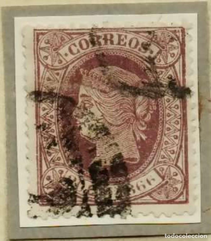 Sellos: FA2616. Emision 1-08-1866. Valor de 20 centimos cancelado con parrilla con cifra