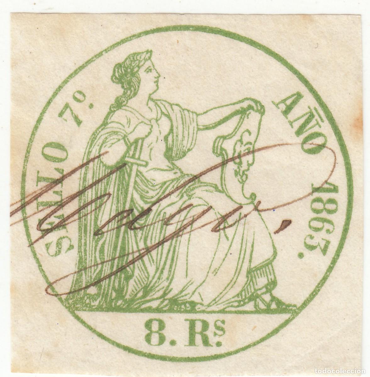Sellos: 1863 SELLO POLIZA FISCAL 7&ordm; 8 RLS EQUIVALENTE AL PAPEL SELLADO ALEMANY N&ordm; 36