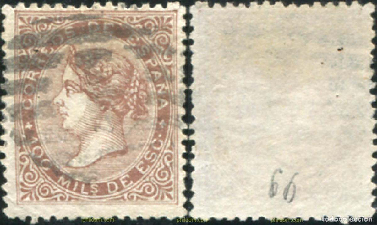 Sellos: 788050 USED ESPA&Ntilde;A 1868 ISABEL II