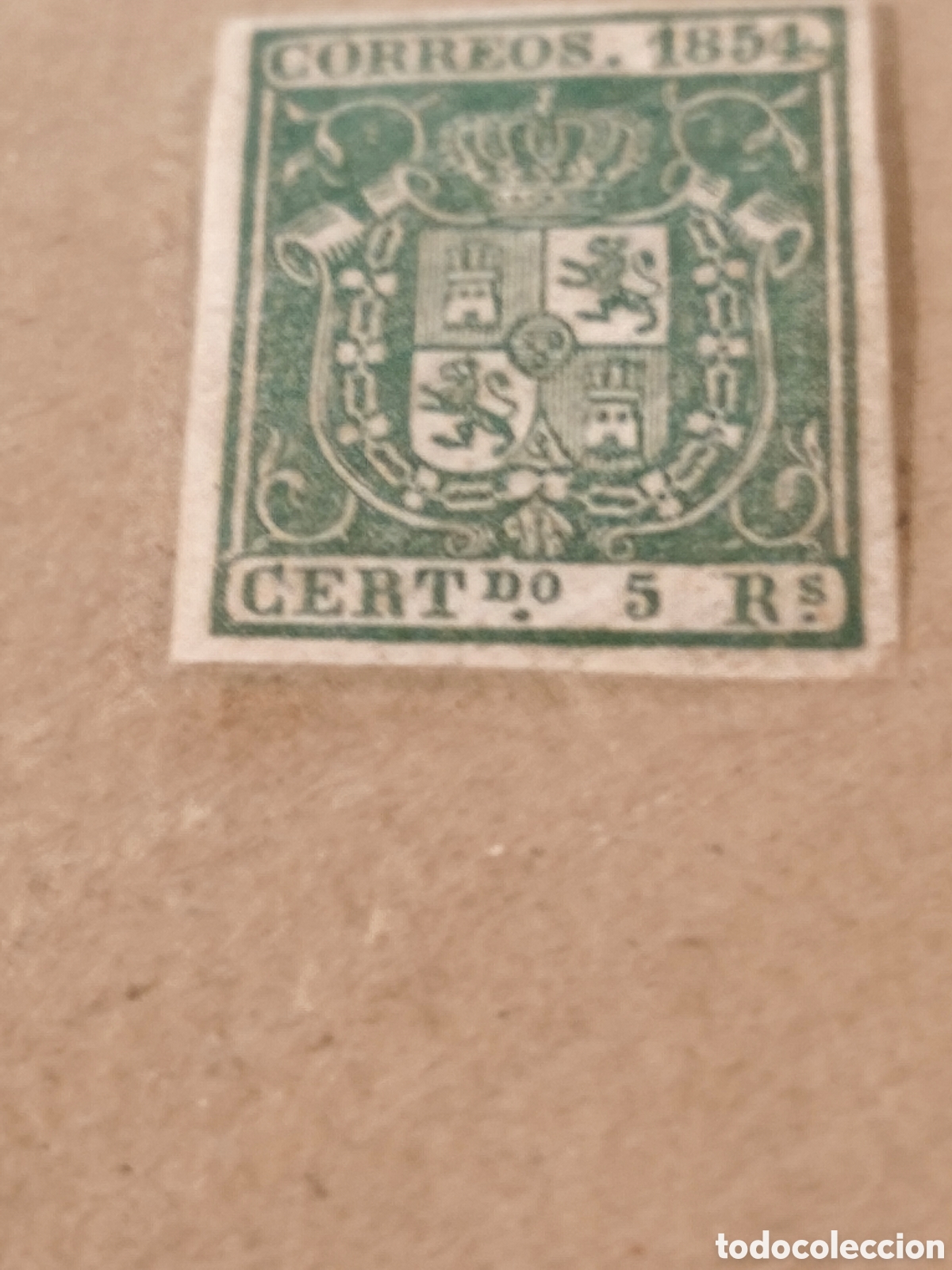 Sellos: Sello cl&aacute;sico de Espa&ntilde;a n 26 nuevo con goma** muy escaso ,5 reales verde muy escaso ver