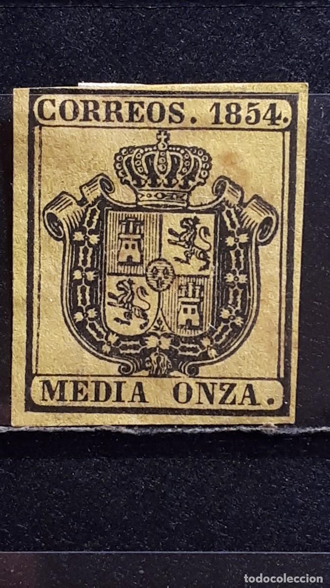 Sellos: ESPA&Ntilde;A. A&Ntilde;O 1854. (*)/*. EDIFIL 28