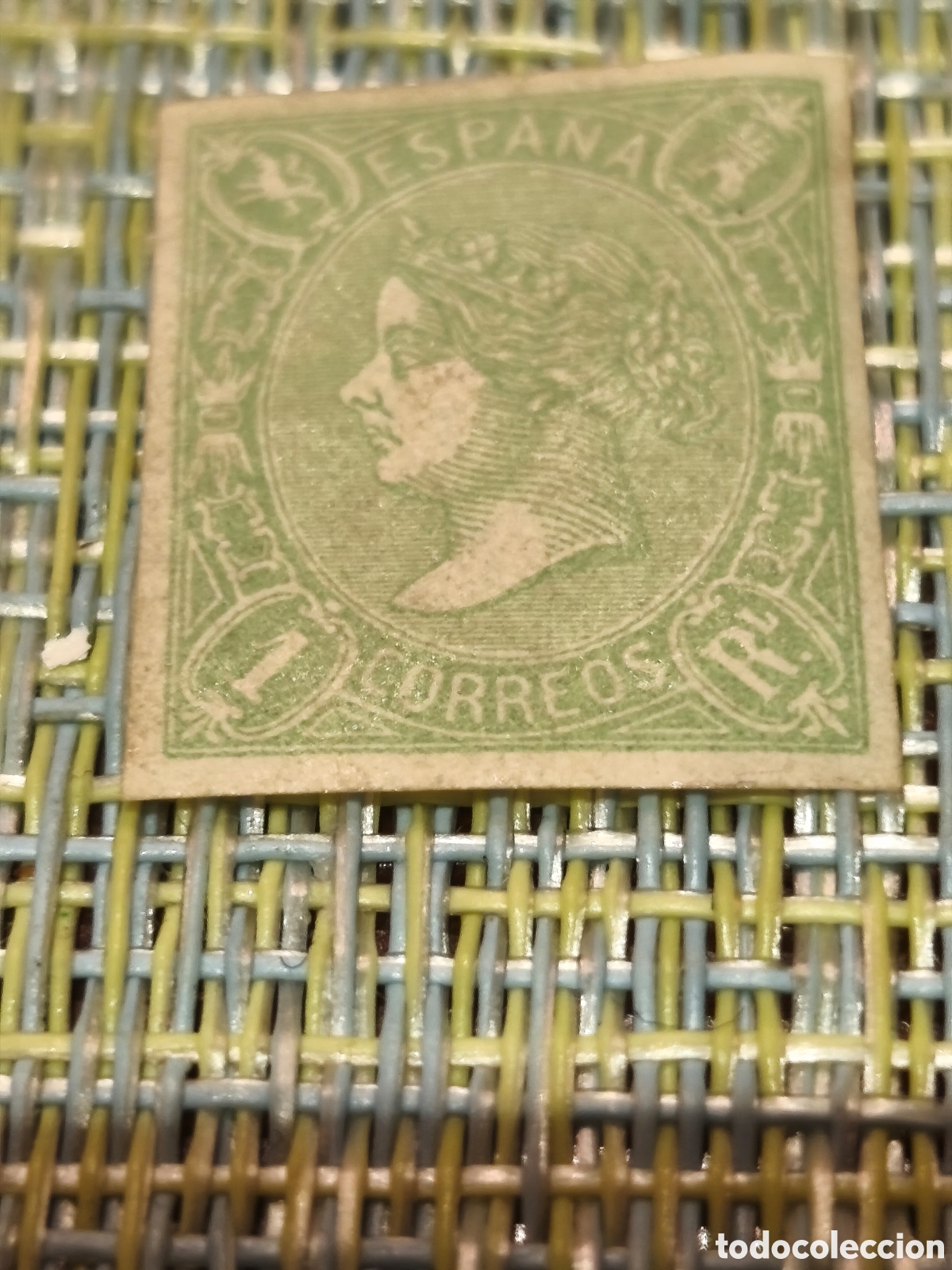 Sellos: Sello cl&aacute;sico de Espa&ntilde;a n 72 nuevo con goma** muy escaso 1'resl verde ,ver