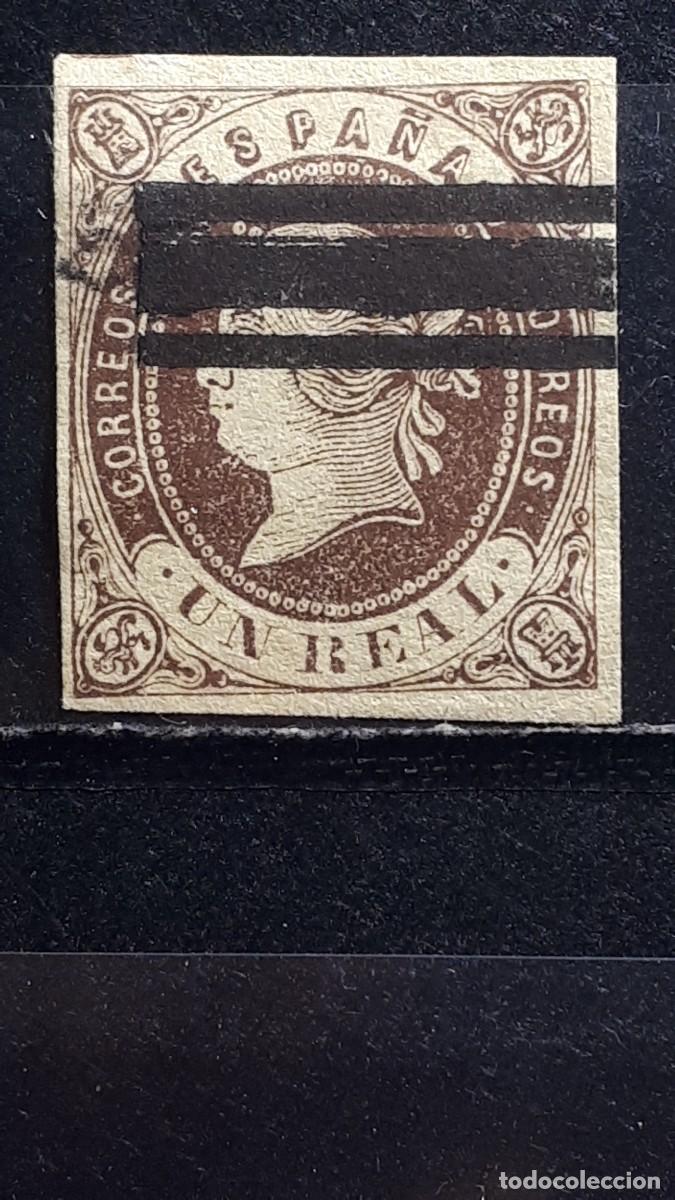 Sellos: ESPA&Ntilde;A. 1862. &deg;. EDIFIL Barrado 61