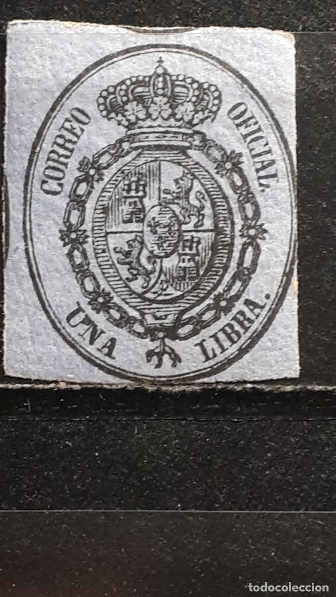 Sellos: ESPA&Ntilde;A. A&Ntilde;O 1855. * EDIFIL 38 - Foto 1