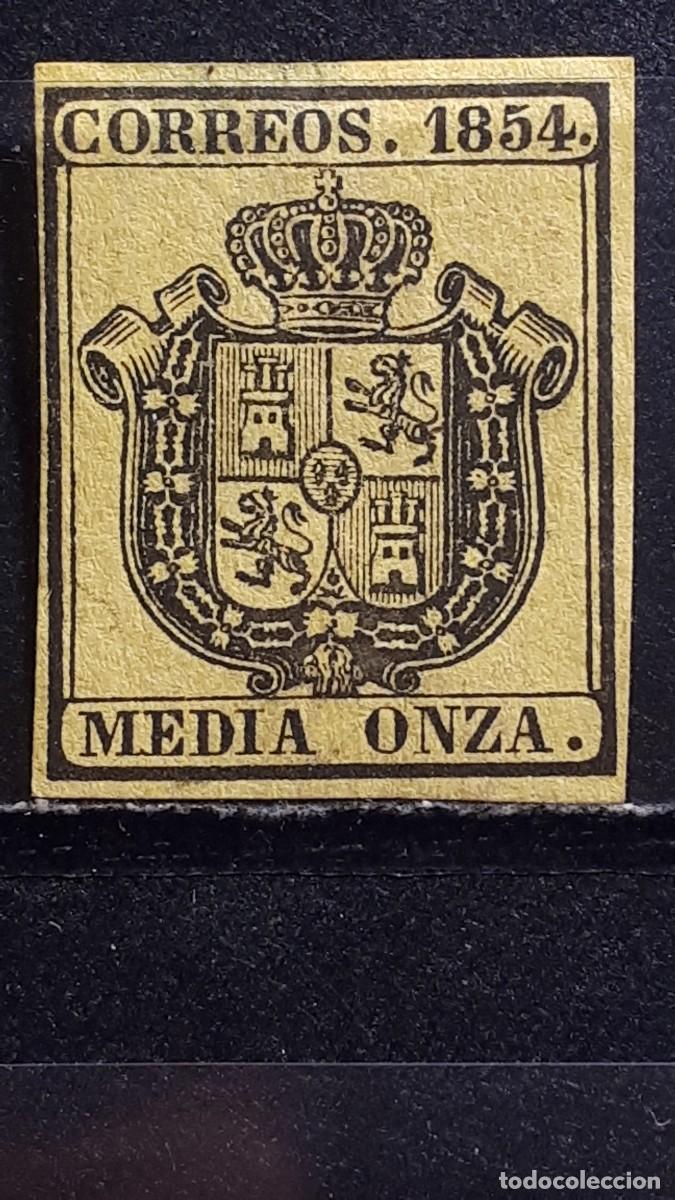 Sellos: ESPA&Ntilde;A. A&Ntilde;O 1854. (*)/* EDIFIL 28