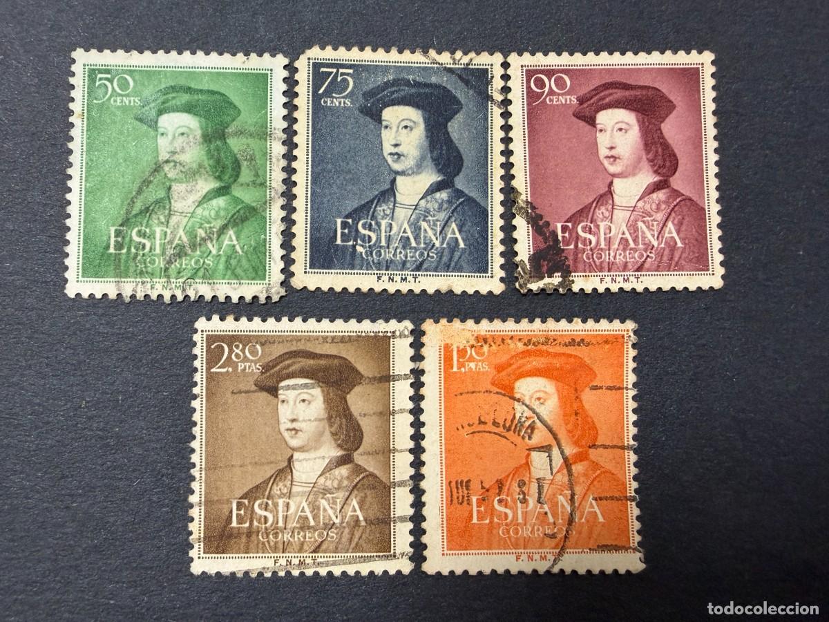 Sellos: ESPA&Ntilde;A, 1952. EDIFIL 1106/10. FERNANDO EL CATOLICO. SERIE COMPLETA. USADOS