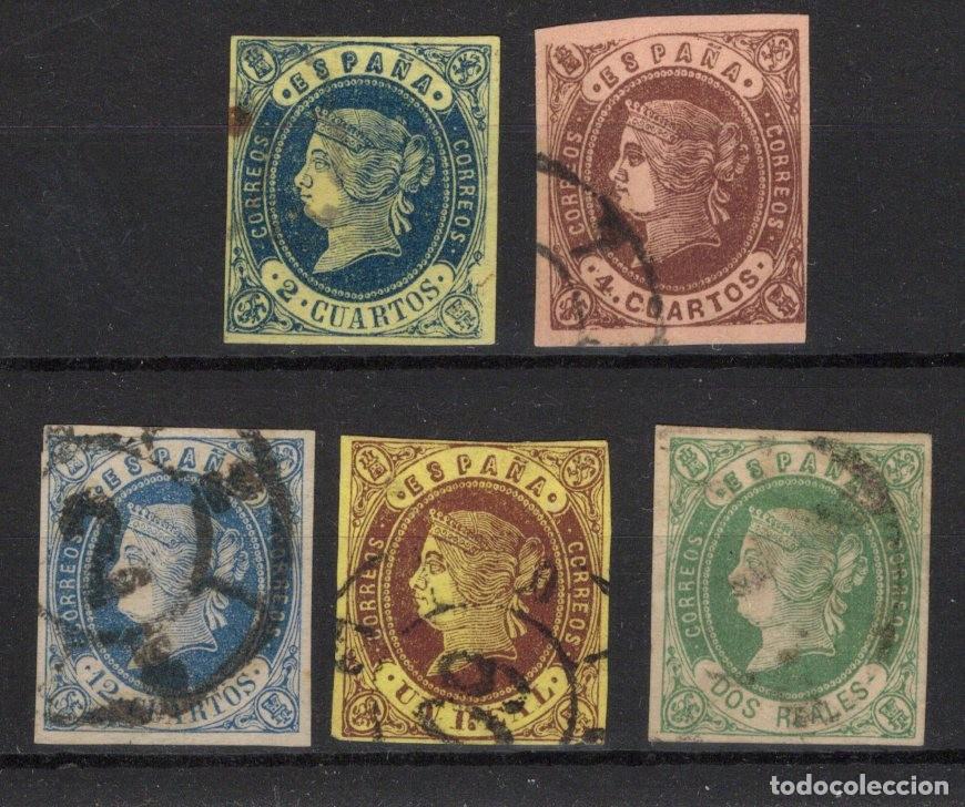 Sellos: PC684 Sellos Espa&ntilde;a A&ntilde;o 1862 Edifil 57/62&ordm; sellos originales en usado sin 60 v.c. 77 &euro;