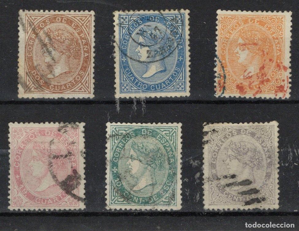 Sellos: PC689 Sellos Espa&ntilde;a A&ntilde;o 1867 Edifil 87/92&ordm; sellos originales en usado SERIE COMPLETA v.c. 570 &euro;