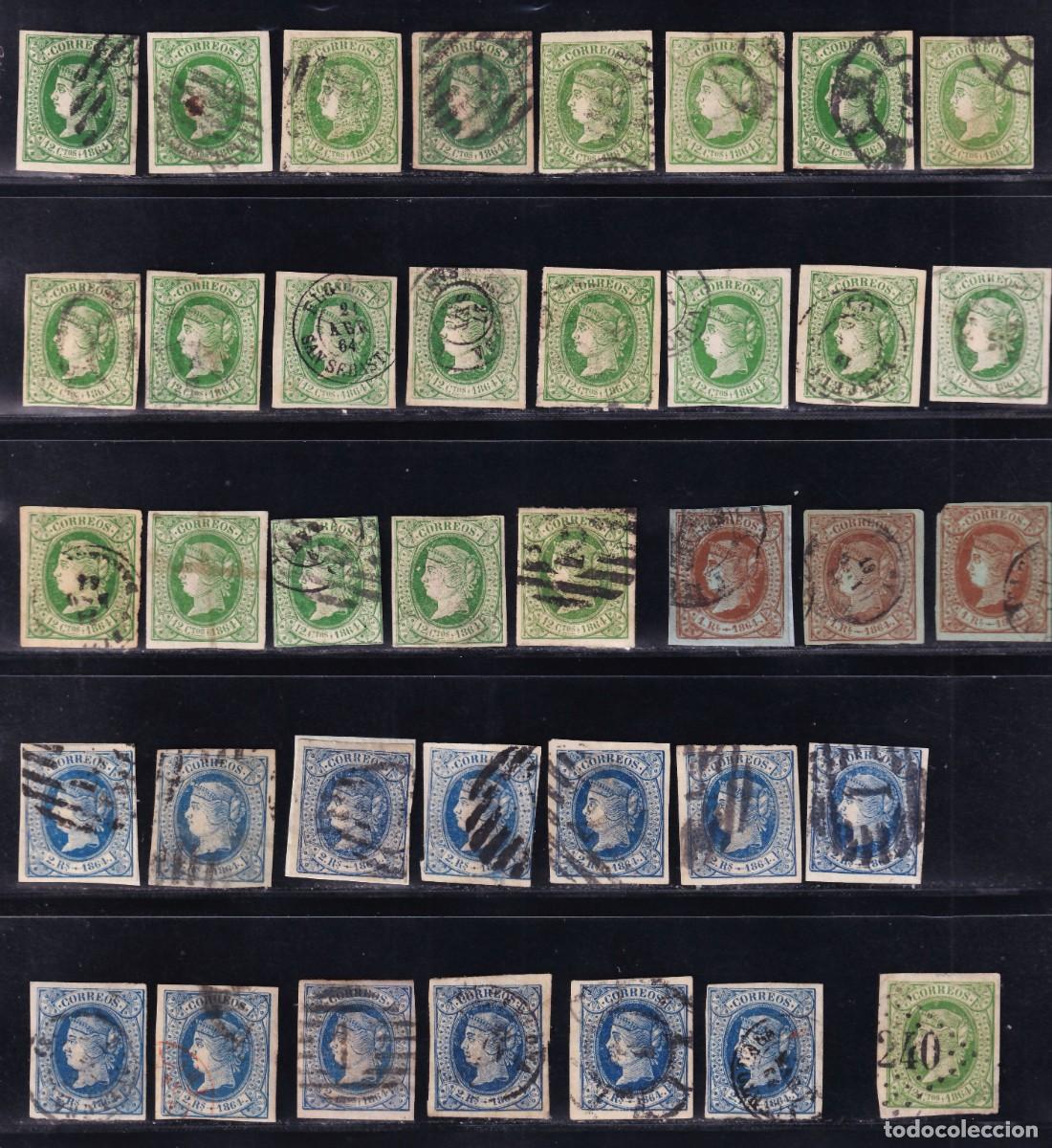 Sellos: ESPA&Ntilde;A, 1864 Distintos valores