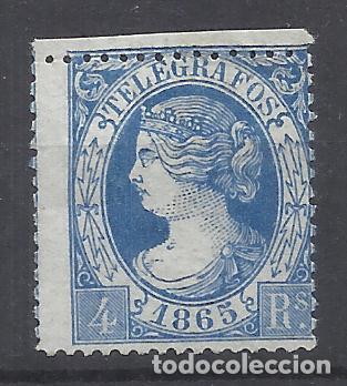 Sellos: isabel II TELEGRAFOS 1865 edifil 10 NUEVO* valor 2022 catalogo 230.- euros
